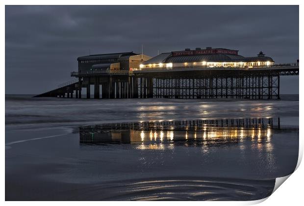 Reflections of the end of the pier at Cromer Print by Gary Pearson