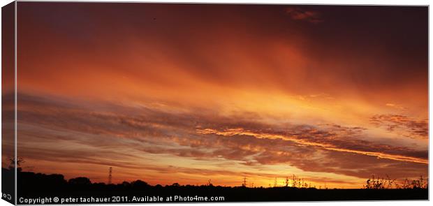 Fiery Sunset Canvas Print by peter tachauer