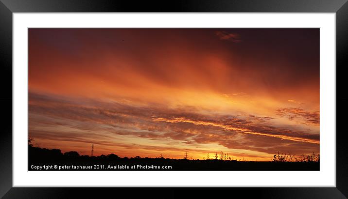 Fiery Sunset Framed Mounted Print by peter tachauer
