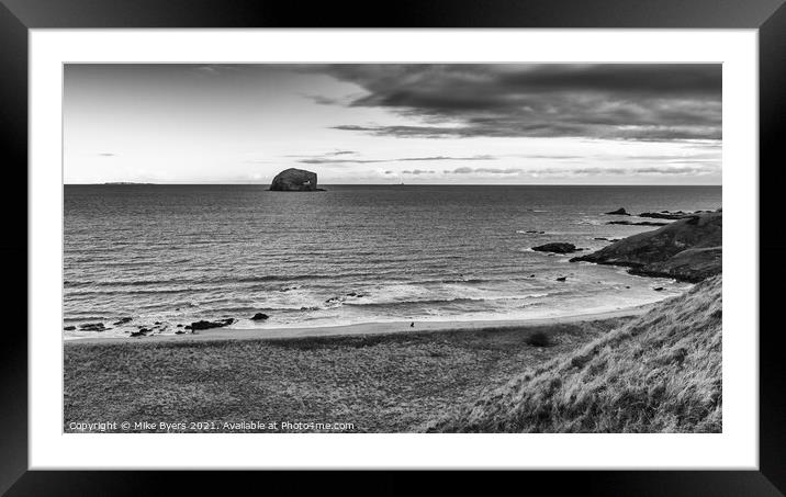 Canty Beach (Mono) Framed Mounted Print by Mike Byers