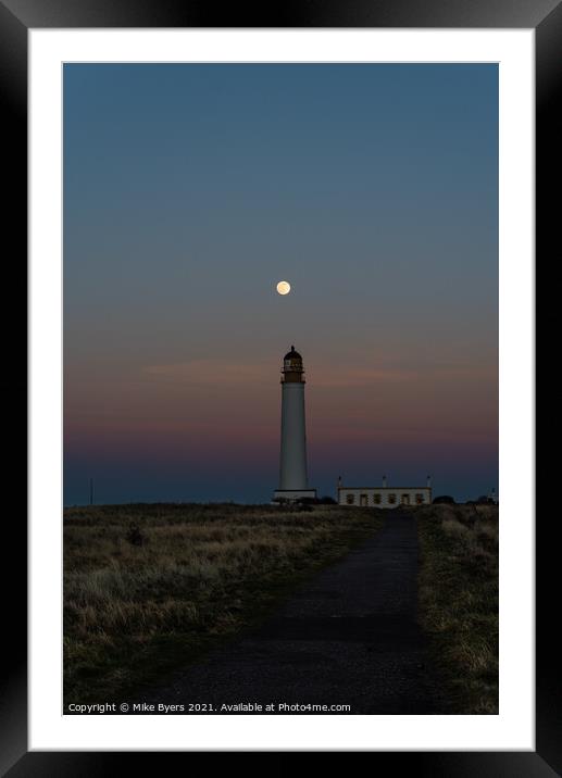 "Luminous Glory: Full Moon Illuminates Barns Ness  Framed Mounted Print by Mike Byers