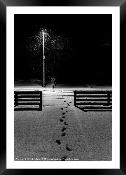 Silent Snowfall Framed Mounted Print by Mike Byers
