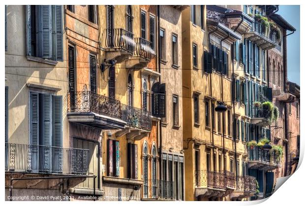 Verona Italy Houses  Print by David Pyatt