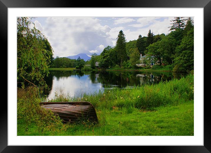 Tranquility At Loch Ard Framed Mounted Print by Sandi-Cockayne ADPS