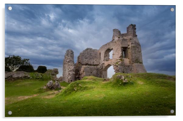 Pennard castle Swansea Acrylic by Leighton Collins