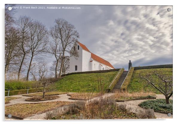 Asmild old monastery church in Asmild, Denmark Acrylic by Frank Bach