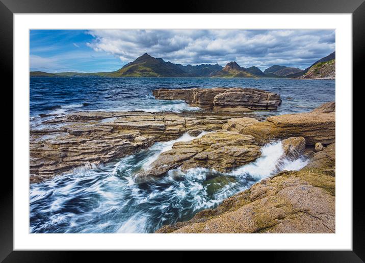 Elgol Waves - Isle of Skye Framed Mounted Print by John Frid