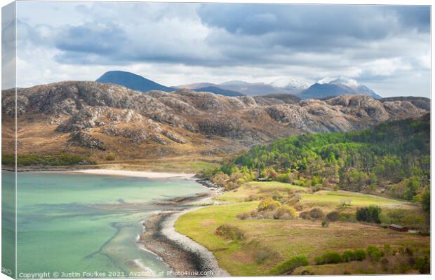 Gruinard Bay, Wester Ross, Scotland Canvas Print by Justin Foulkes