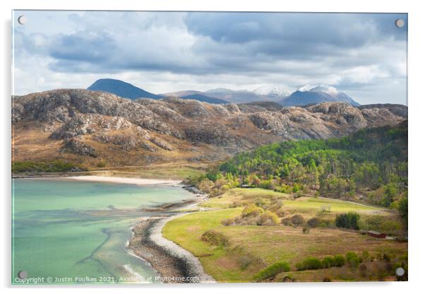 Gruinard Bay, Wester Ross, Scotland Acrylic by Justin Foulkes