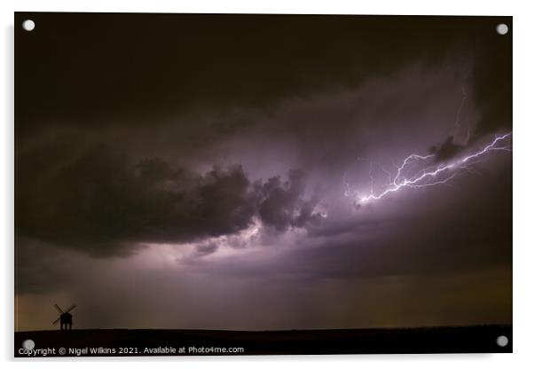 Chesterton Lightning Storm Acrylic by Nigel Wilkins