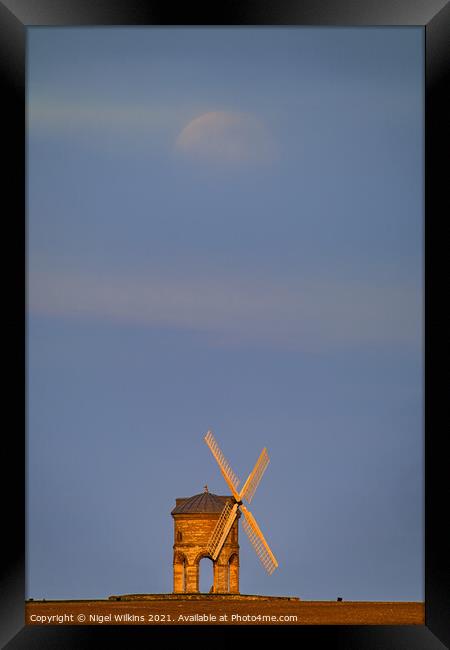 Chesterton Windmill Full Moon Framed Print by Nigel Wilkins