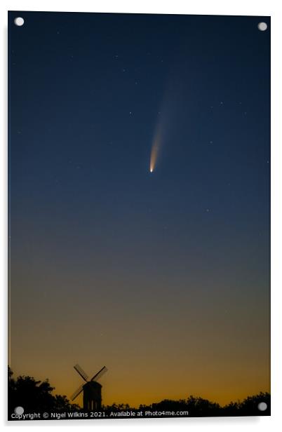 Comet Neowise Acrylic by Nigel Wilkins