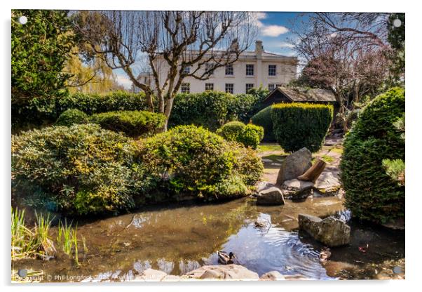 Japanese Garden Calderstones Park Liverpool  Acrylic by Phil Longfoot