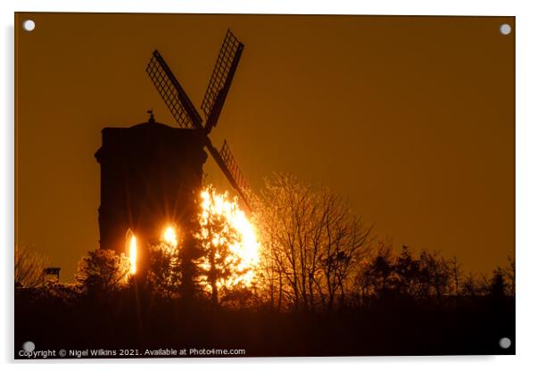 Sunrise at Chesterton Windmill Acrylic by Nigel Wilkins