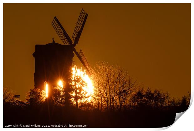 Sunrise at Chesterton Windmill Print by Nigel Wilkins