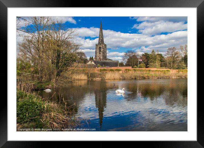 Nature reserve looking at St Mary's Church over the Nature Reserve Framed Mounted Print by Holly Burgess