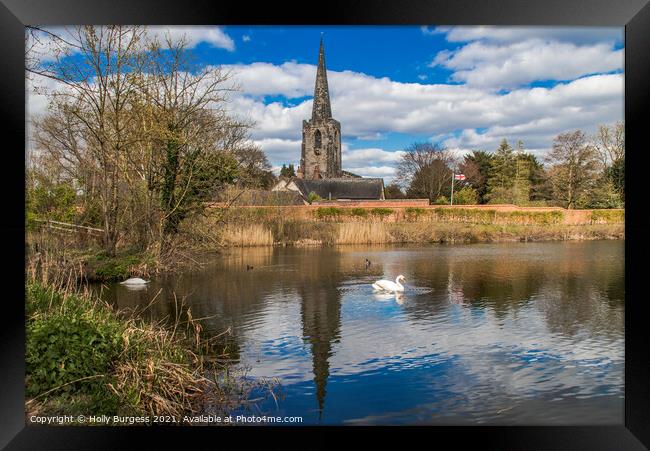 Nature reserve looking at St Mary's Church over the Nature Reserve Framed Print by Holly Burgess