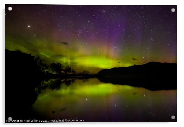 Loch Loyal Aurora Acrylic by Nigel Wilkins