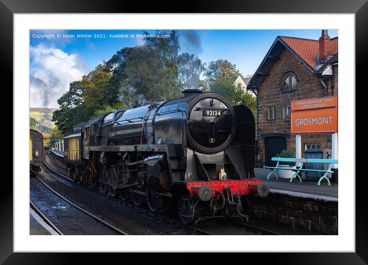 BR 9F at Grosmont Station Framed Mounted Print by Kevin Winter