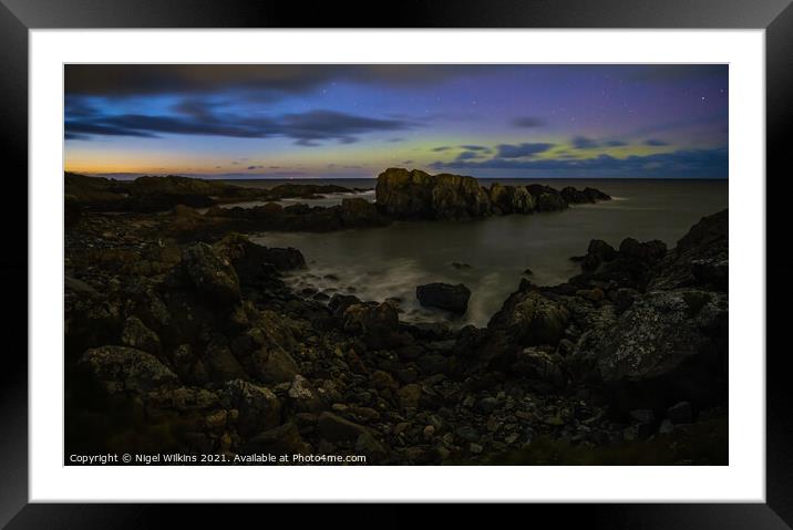 Twilight Aurora Framed Mounted Print by Nigel Wilkins