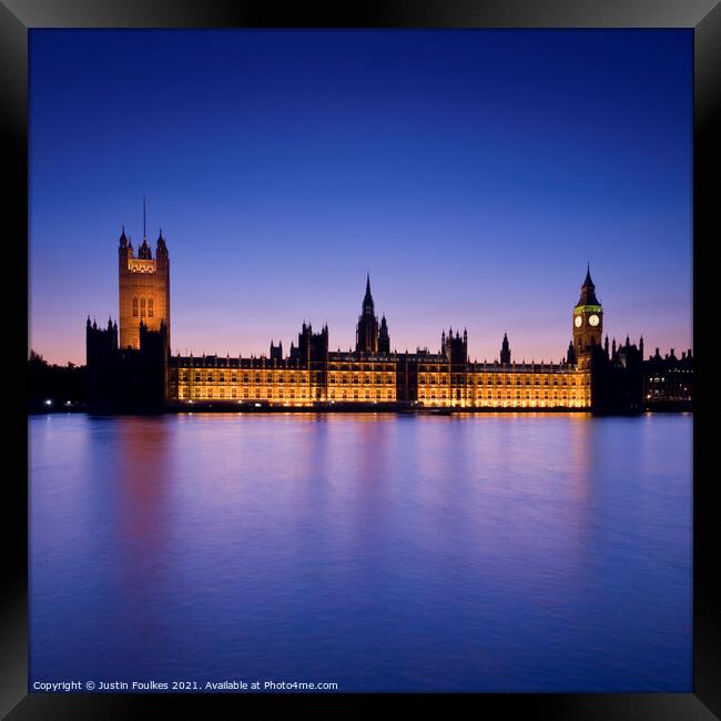 The Houses of Parliament and Big Ben, London Framed Print by Justin Foulkes