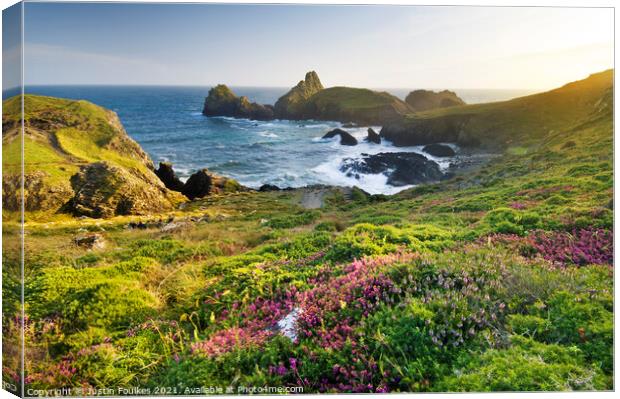 Kynance Cove, The Lizard Peninsula, Cornwall Canvas Print by Justin Foulkes