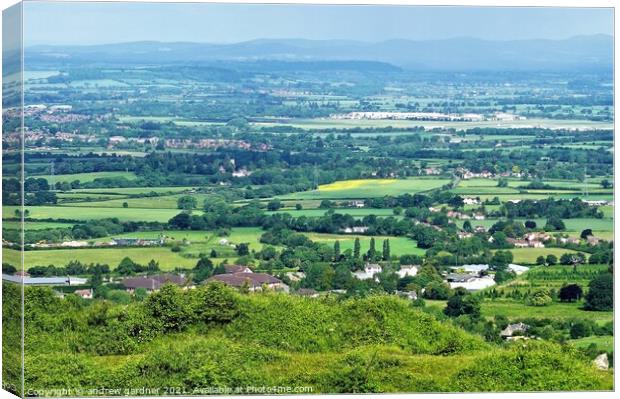Looking out from Cleeve Hill Canvas Print by andrew gardner