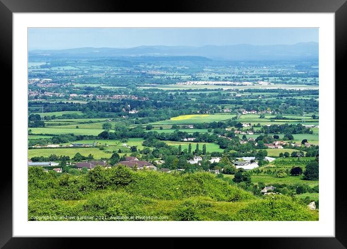 Looking out from Cleeve Hill Framed Mounted Print by andrew gardner