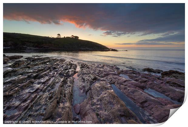 Talland Bay Sunrise Print by CHRIS BARNARD