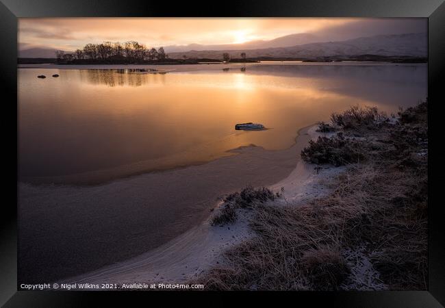 Sunrise at Loch Ba Framed Print by Nigel Wilkins