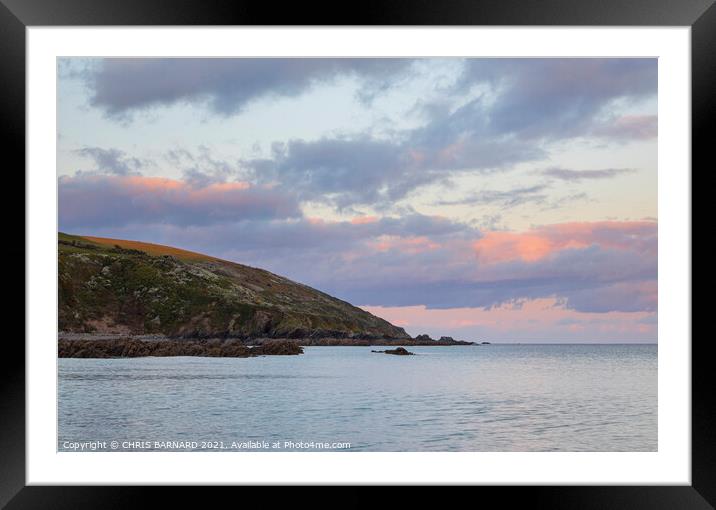 Talland Bay Sunset Framed Mounted Print by CHRIS BARNARD