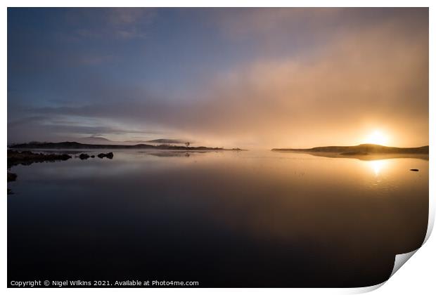 Loch Ba Sunrise Print by Nigel Wilkins