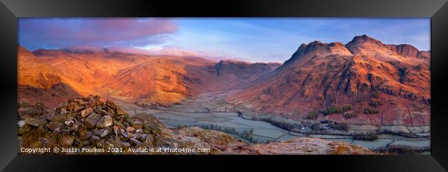The Langdale Valley, Lake District, UK Framed Print by Justin Foulkes
