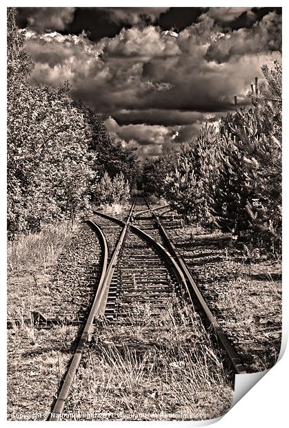 Rail line to no where Print by Nathan Wright