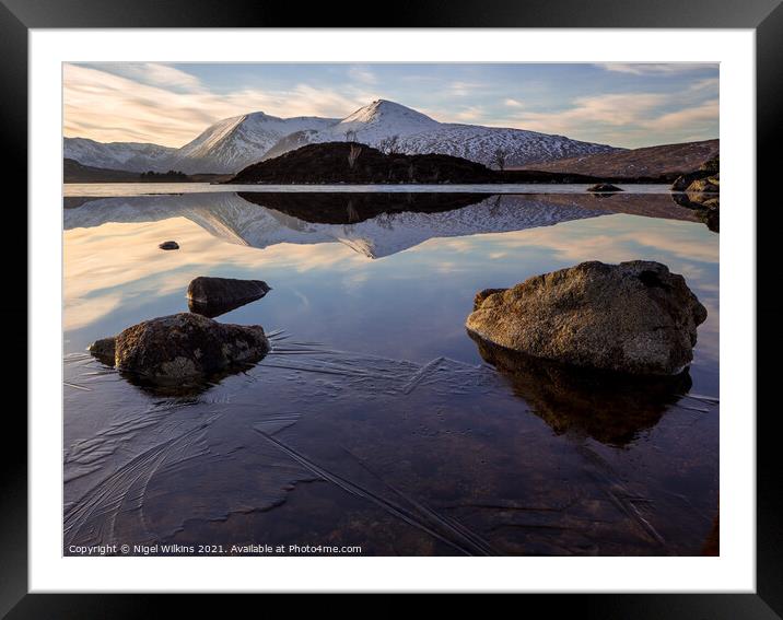 Lochan na h-Achlaise Framed Mounted Print by Nigel Wilkins