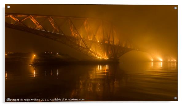 Forth Rail Bridge Acrylic by Nigel Wilkins
