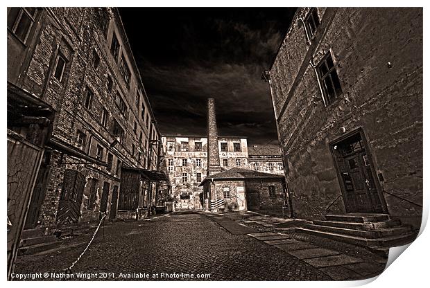 Old Sepia Mill Print by Nathan Wright