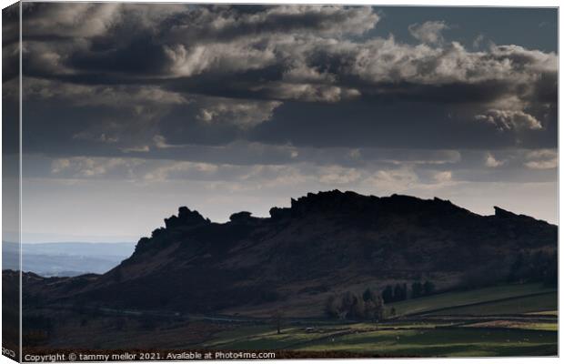 Majestic Skies Over The Roaches Canvas Print by tammy mellor