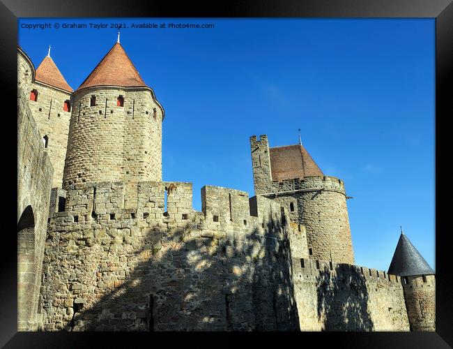 Majestic Turrets of Carcassonne Castle Framed Print by Graham Taylor