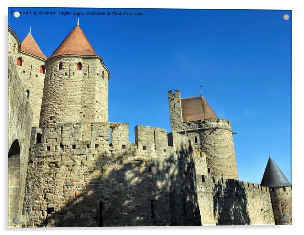 Majestic Turrets of Carcassonne Castle Acrylic by Graham Taylor