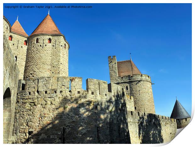 Majestic Turrets of Carcassonne Castle Print by Graham Taylor