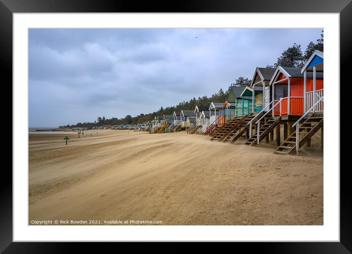 Rustic Charm of Wells Beach Huts Framed Mounted Print by Rick Bowden