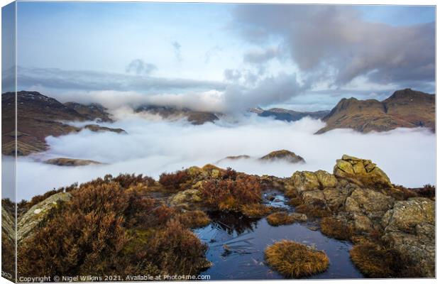 Langdale Inversion Canvas Print by Nigel Wilkins