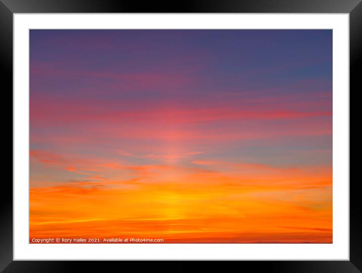 Digital Sunset Framed Mounted Print by Rory Hailes