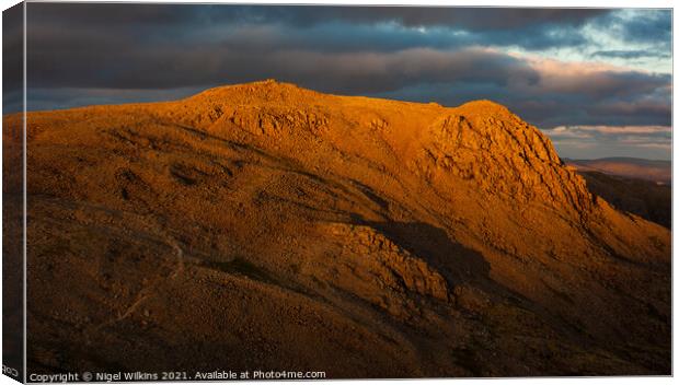 Scafell Pike sunset Canvas Print by Nigel Wilkins