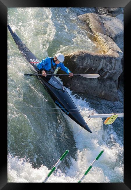 Sport Wild Water Canoe Slalom Kayak Watersports Framed Print by Fabrizio Malisan