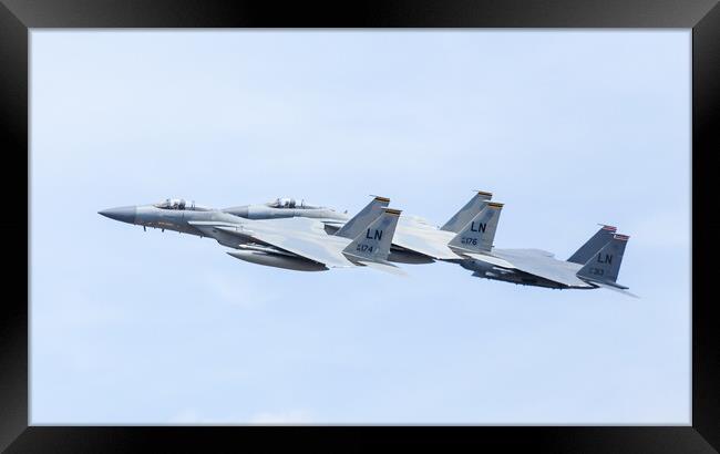 Two F-15C Eagles with an F-15E Strike Eagle Framed Print by Jason Wells
