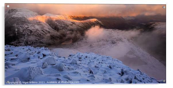 Great End Winter View Acrylic by Nigel Wilkins