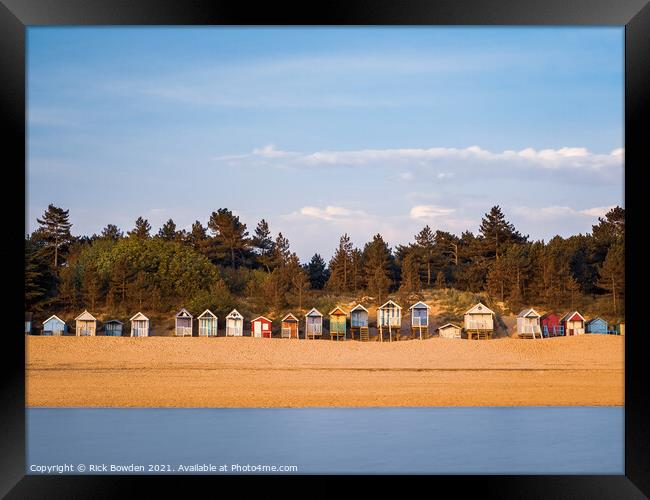 Coastal Charm Colourful Beach Huts on WellsNextThe Framed Print by Rick Bowden