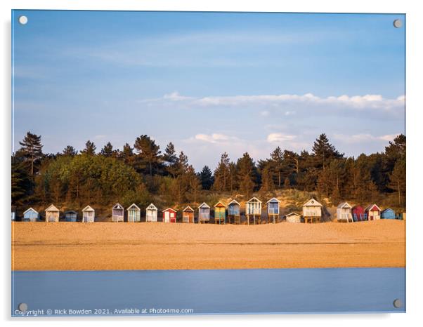 Coastal Charm Colourful Beach Huts on WellsNextThe Acrylic by Rick Bowden
